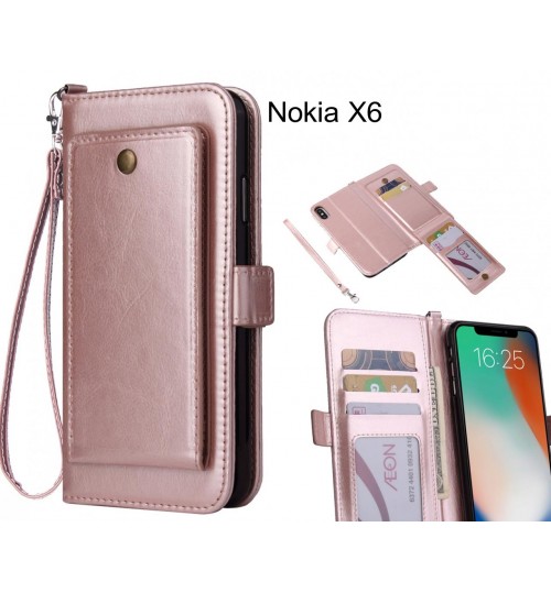 Nokia X6 Case Retro Leather Wallet Case