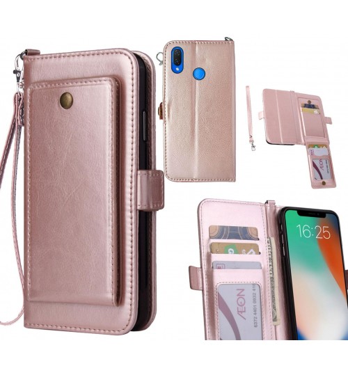 Huawei Nova 3i Case Retro Leather Wallet Case - Rose Gold
