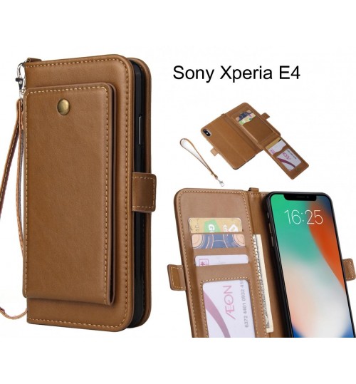 Sony Xperia E4 Case Retro Leather Wallet Case