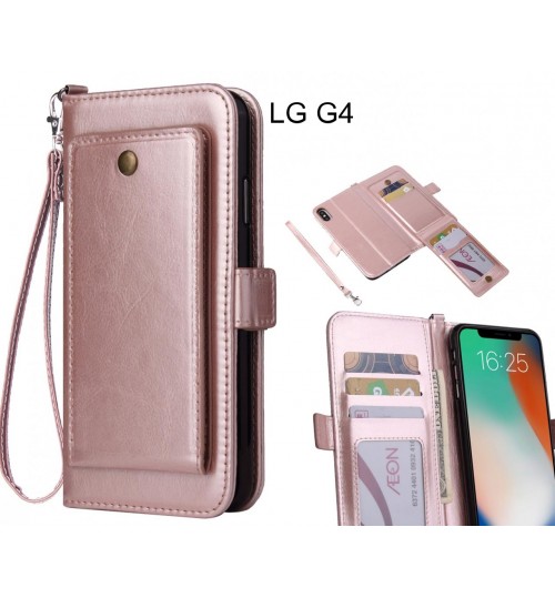 Lg G4 Case Retro Leather Wallet Case - Rose Gold