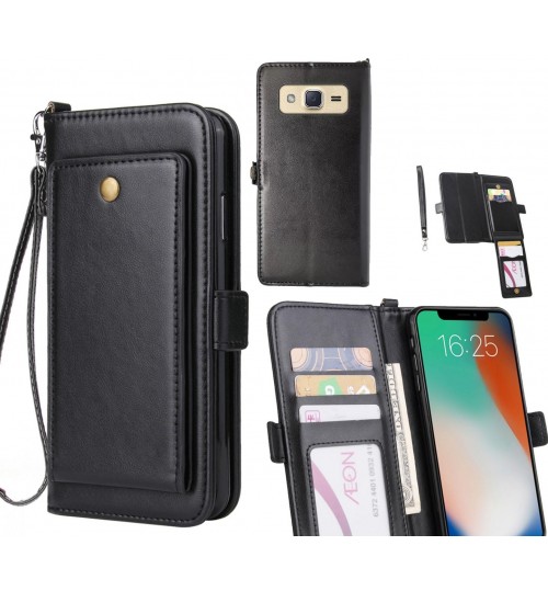 Galaxy J2 Case Retro Leather Wallet Case