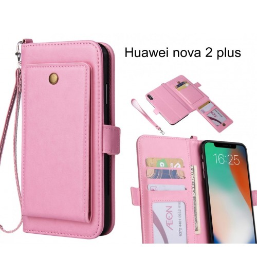 Huawei Nova 2 Plus Case Retro Leather Wallet Case - Pink