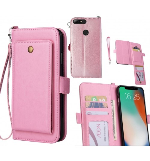 Huawei Nova 2 Lite Case Retro Leather Wallet Case - Pink
