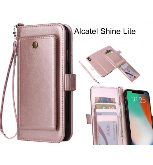 Alcatel Shine Lite Case Retro Leather Wallet Case - Rose Gold