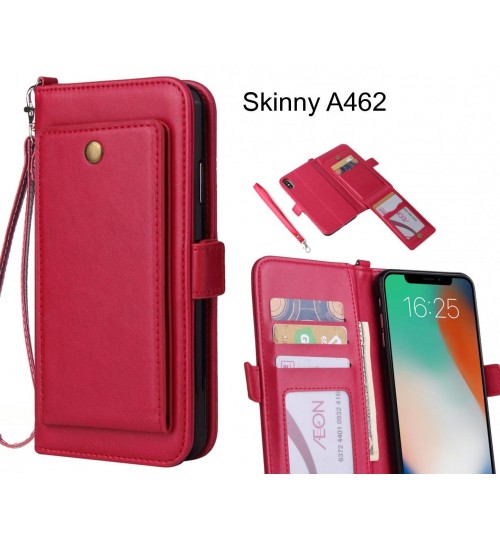 Skinny A462 Case Retro Leather Wallet Case - Hot Pink