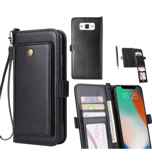 Galaxy J5 Case Retro Leather Wallet Case