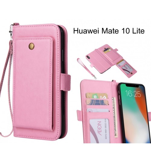Huawei Mate 10 Lite Case Retro Leather Wallet Case - Pink