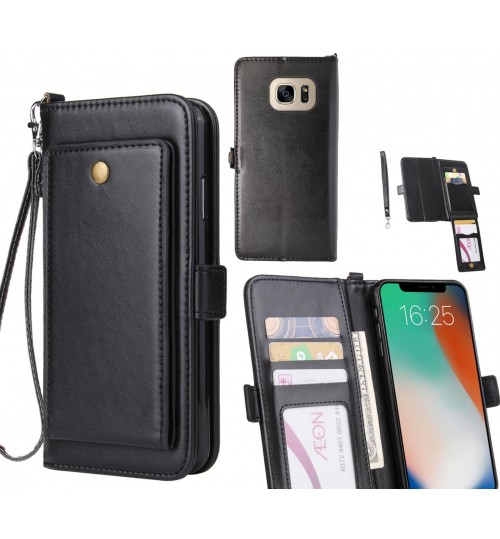 Galaxy S7 Case Retro Leather Wallet Case