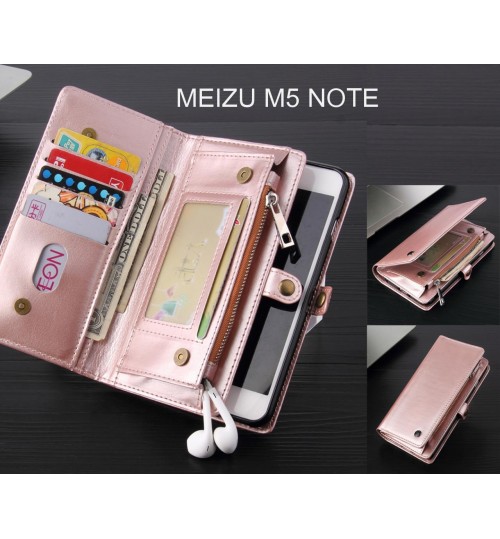 MEIZU M5 NOTE Case Retro leather case multi cards cash pocket & zip