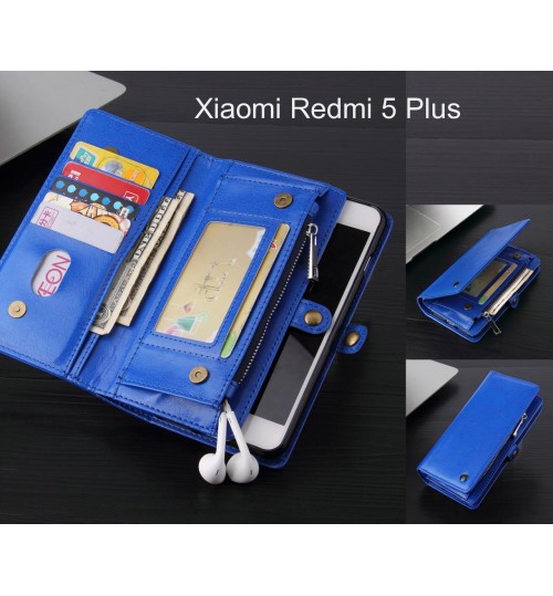Xiaomi Redmi 5 Plus Case Retro leather case multi cards cash pocket & zip