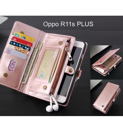 Oppo R11s PLUS Case Retro leather case multi cards cash pocket & zip