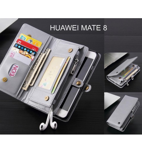 HUAWEI MATE 8 Case Retro leather case multi cards cash pocket & zip