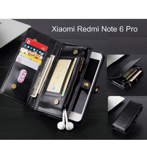 Xiaomi Redmi Note 6 Pro Case Retro leather case multi cards cash pocket & zip