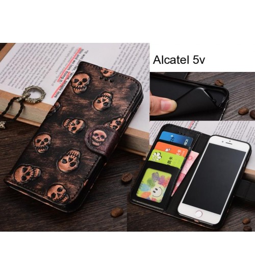 Alcatel 5v  case Leather Wallet Case Cover