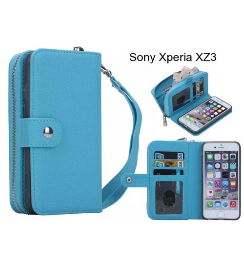 Sony Xperia Xz3 Case Coin Wallet Case Full Wallet Leather Case - Blue