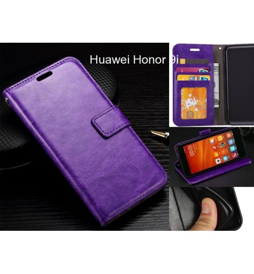 Huawei Honor 9i Case Fine Leather Wallet Case - Purple