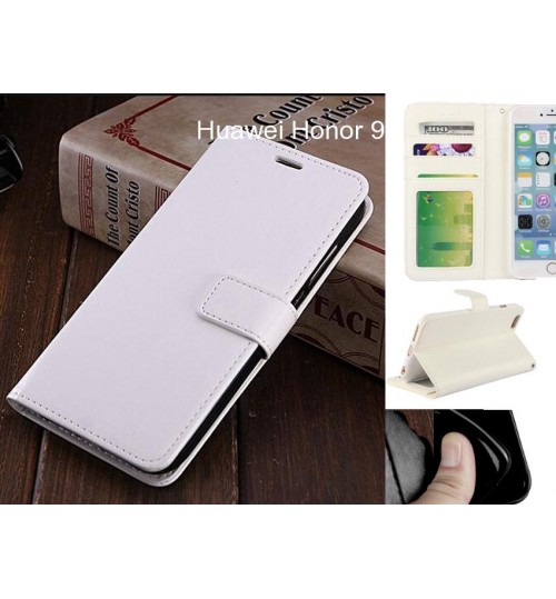 Huawei Honor 9i Case Fine Leather Wallet Case - White