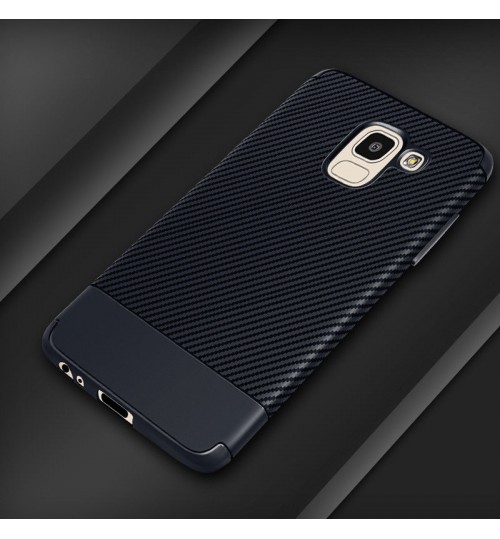 Galaxy J6 2018 case slim soft Resilient Shock Absorb carbon fiber texture