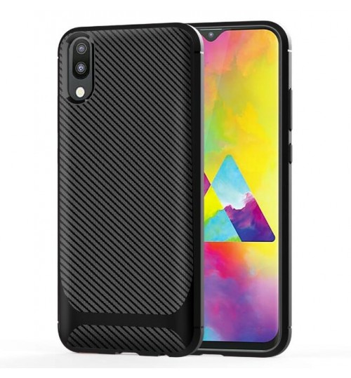 Galaxy M10 case impact proof rugged case with carbon fiber