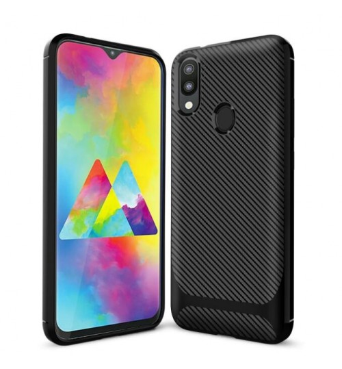 Galaxy M20 case impact proof rugged case with carbon fiber