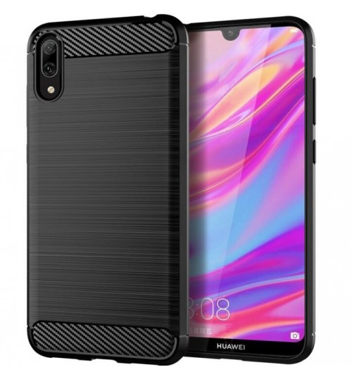 Huawei Y7 Pro 2019 Case Carbon Fibre Shockproof Armour Case