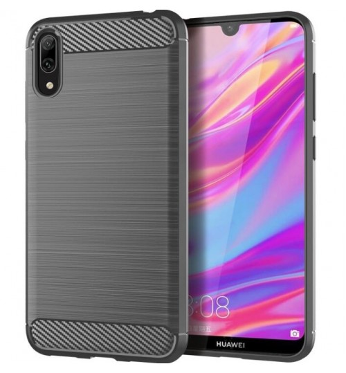 Huawei Y7 Pro 2019 Case Carbon Fibre Shockproof Armour Case