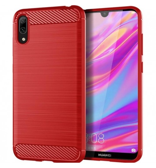 Huawei Y7 Pro 2019 Case Carbon Fibre Shockproof Armour Case