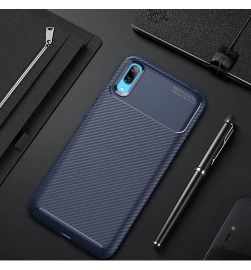 Huawei Y7 Pro 2019 case impact proof rugged case with carbon fiber