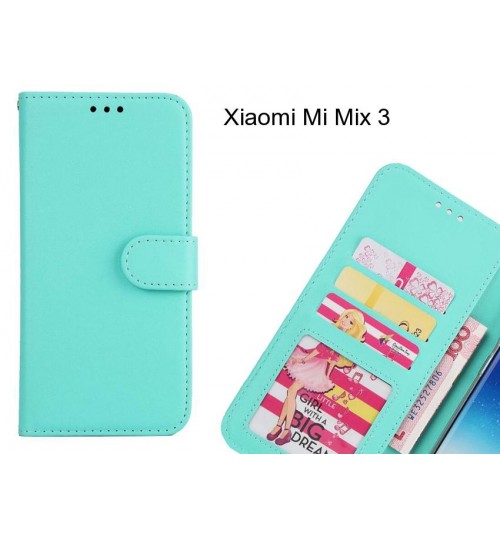 Xiaomi Mi Mix 3  Case Magnetic Flip Leather Wallet Case - Green