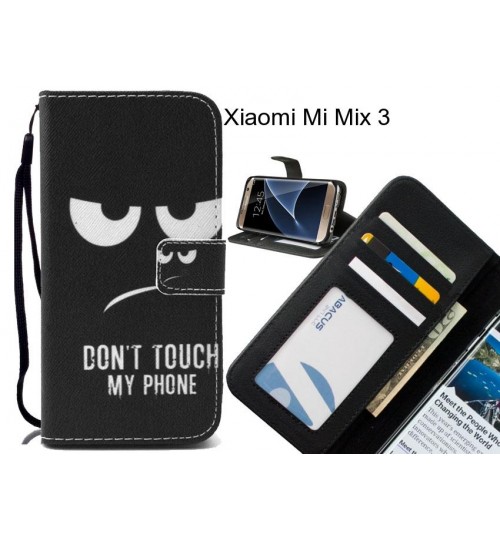 Xiaomi Mi Mix 3 case 3 card leather wallet case printed ID