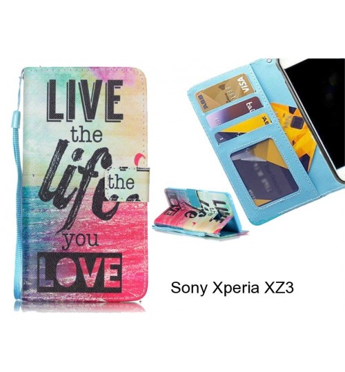 Sony Xperia XZ3 case 3 card leather wallet case printed ID