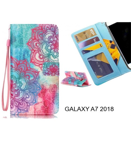 GALAXY A7 2018 case 3 card leather wallet case printed ID