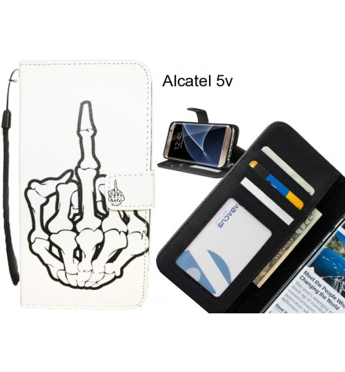 Alcatel 5v case 3 card leather wallet case printed ID