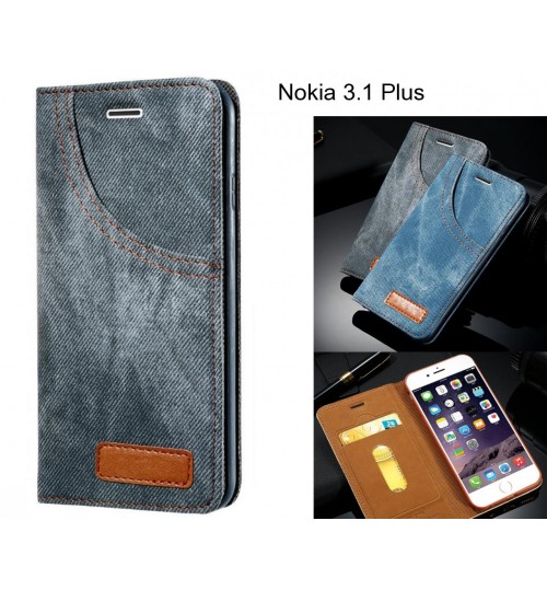 Nokia 3.1 Plus case retro denim slim concealed magnet