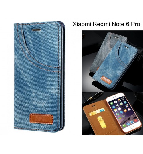 Xiaomi Redmi Note 6 Pro case retro denim slim concealed magnet