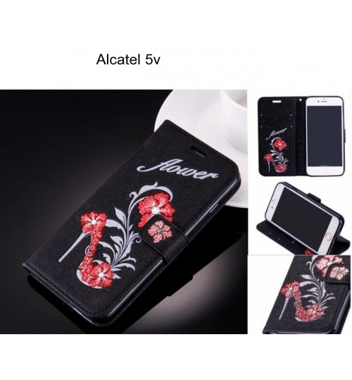 Alcatel 5v case Fashion Beauty Leather Flip Wallet Case