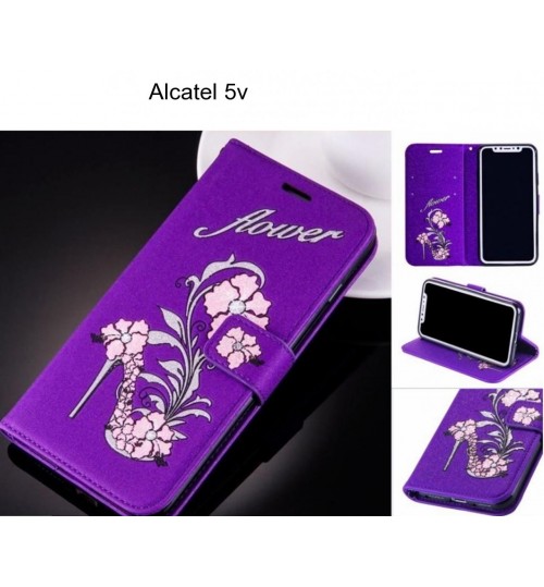 Alcatel 5v case Fashion Beauty Leather Flip Wallet Case