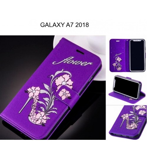 GALAXY A7 2018 case Fashion Beauty Leather Flip Wallet Case