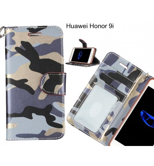 Huawei Honor 9i Case Camouflage Leather Wallet Case Cover - Grey