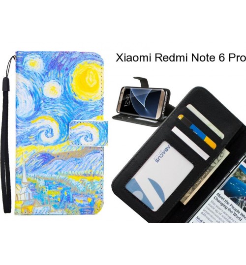 Xiaomi Redmi Note 6 Pro case 3 card leather wallet case printed ID