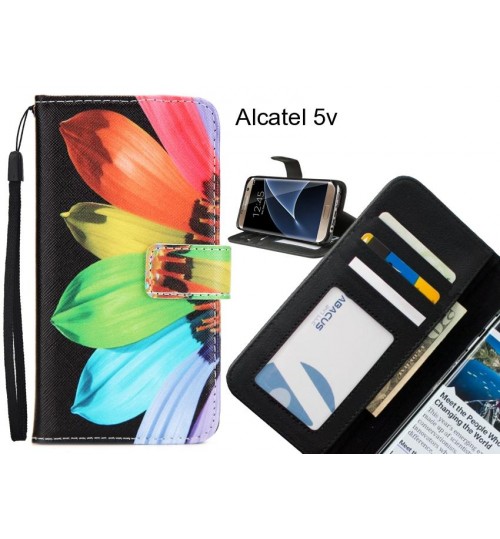 Alcatel 5v case 3 card leather wallet case printed ID