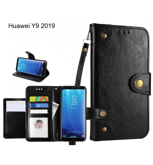 Huawei Y9 2019  Case Executive Multi Card Wallet Leather Case - Black
