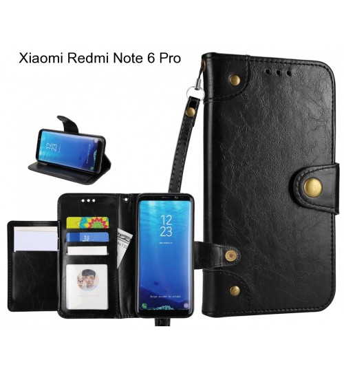Xiaomi Redmi Note 6 Pro  Case Executive Multi Card Wallet Leather Case - Black