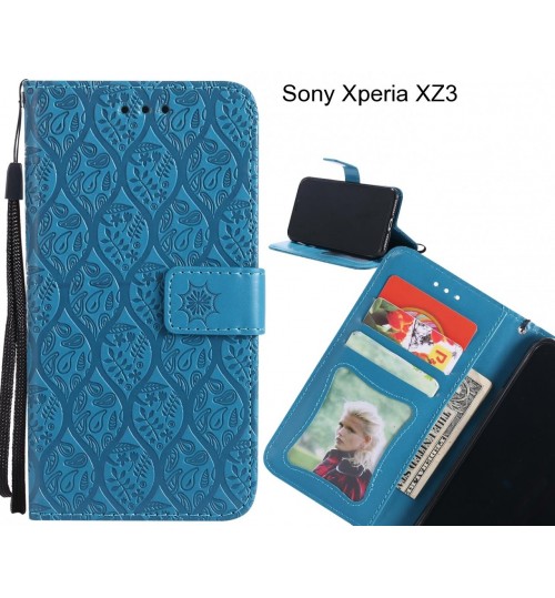 Sony Xperia XZ3 Case Leather Wallet Case embossed sunflower pattern