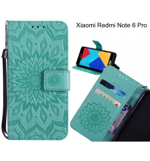 Xiaomi Redmi Note 6 Pro Case Leather Wallet case embossed sunflower pattern