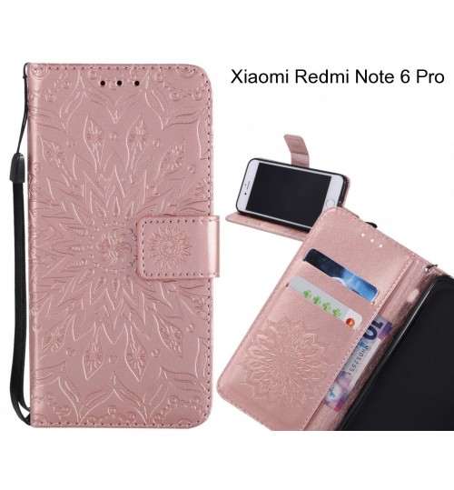 Xiaomi Redmi Note 6 Pro Case Leather Wallet case embossed sunflower pattern