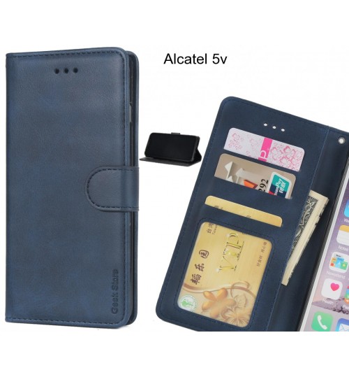 Alcatel 5v Case Executive Leather Wallet Case - Blue