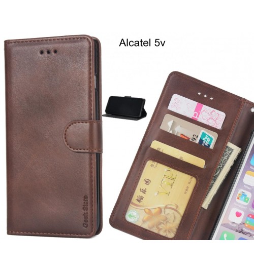 Alcatel 5v Case Executive Leather Wallet Case - Brown