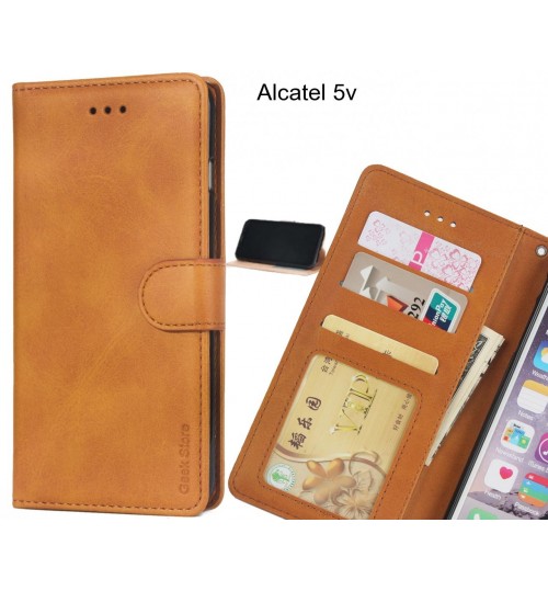 Alcatel 5v Case Executive Leather Wallet Case - Light Brown