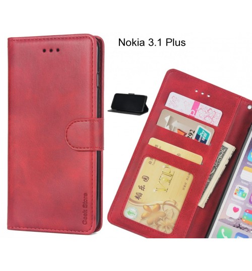 Nokia 3.1 Plus Case Executive Leather Wallet Case - Red